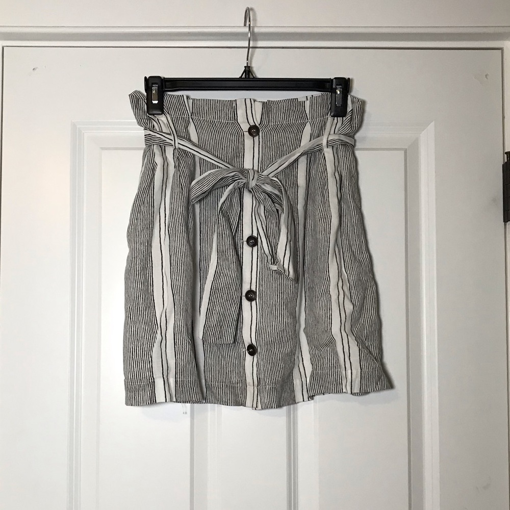 Button down striped skirt